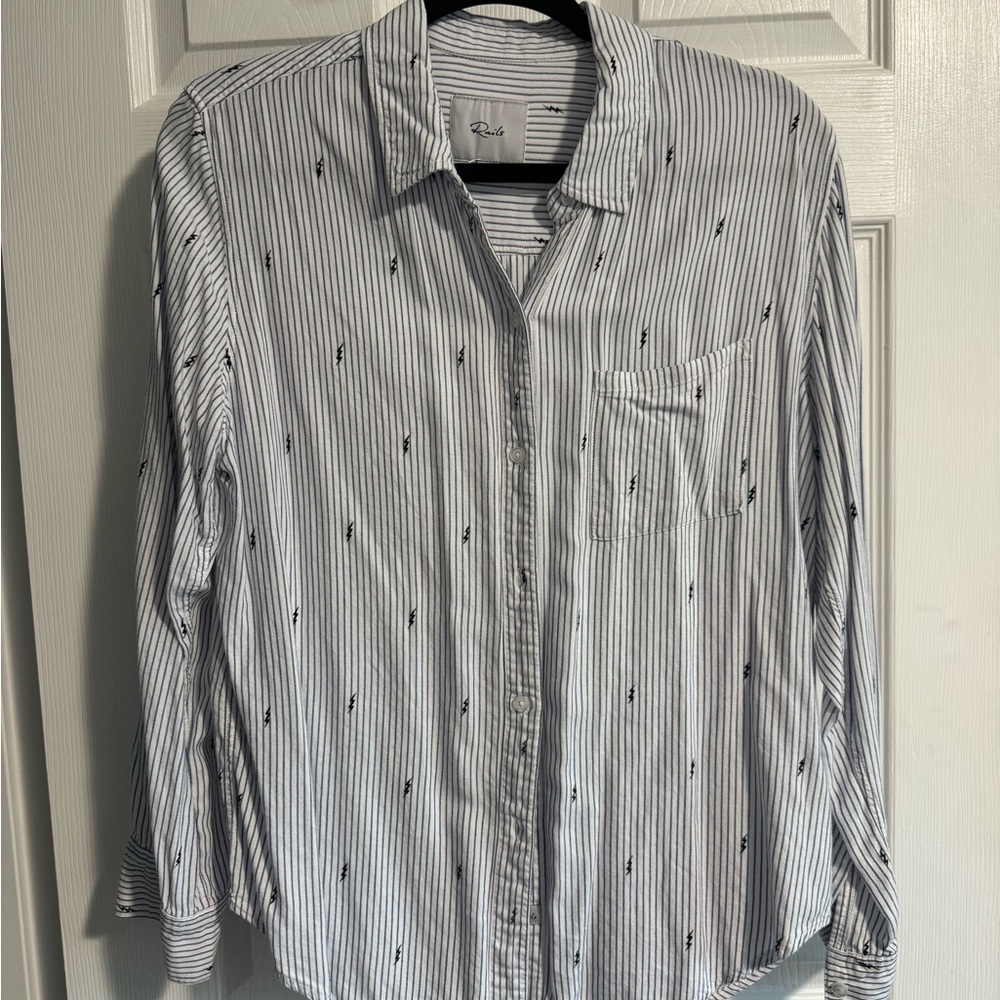 Blue Striped Lightning Rails Button Down Shirt